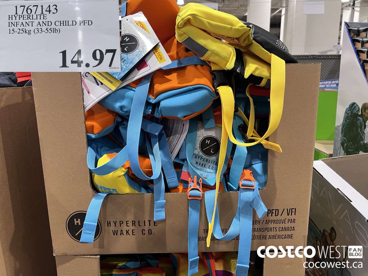 1767143 HYPERLITE INFANT AND CHILD PFD 15-25kg (33-55LB)  $14.97