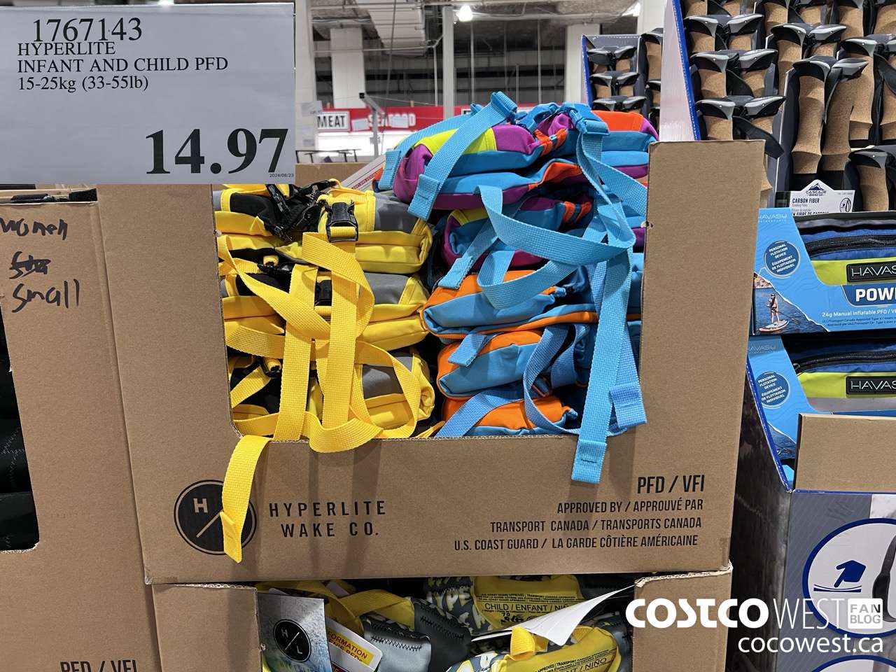 1767143 HYPERLITE INFANT AND CHILD PFD 15-25kg (33-55LB)  $14.97