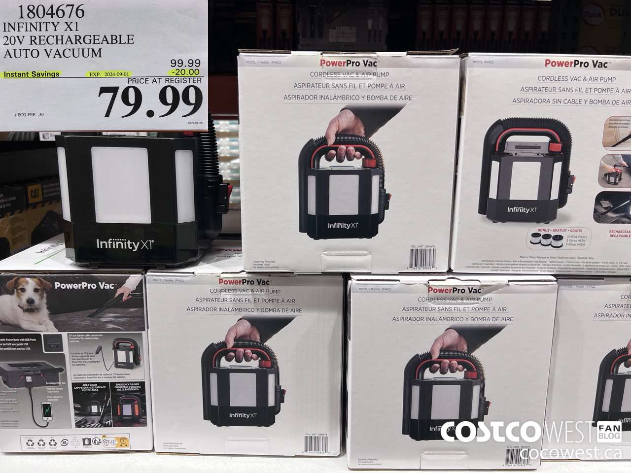 1804676 INFINITY X1 20V RECHAEGEABLE AUTO VACUUM ($20.00 INSTANT SAVINGS EXPIRES ON 2024-09-01) $79.99