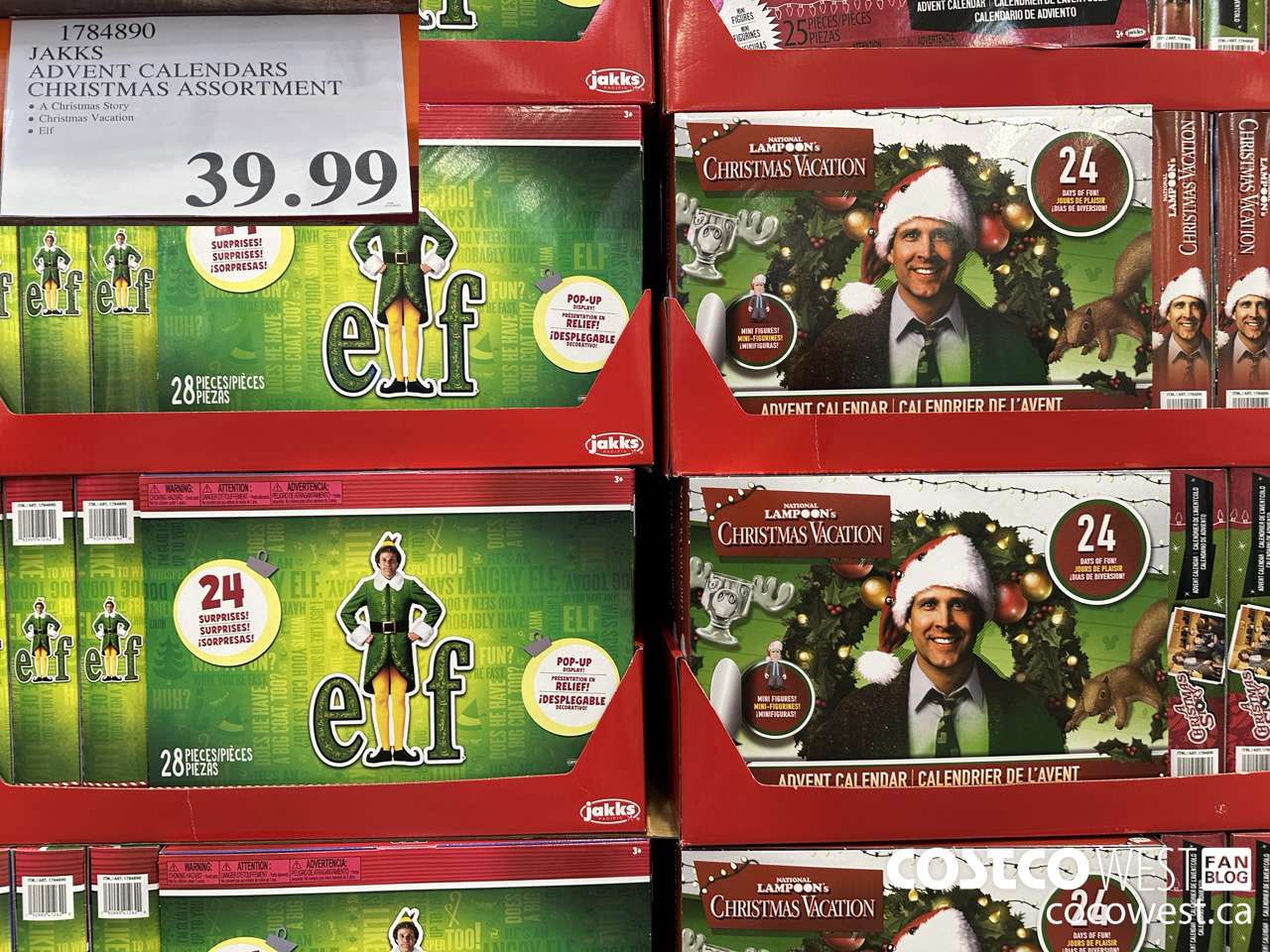 1784890 JAKKS ADVENT CALENDARS CHRISTMAS ASSORTMENT $39.99