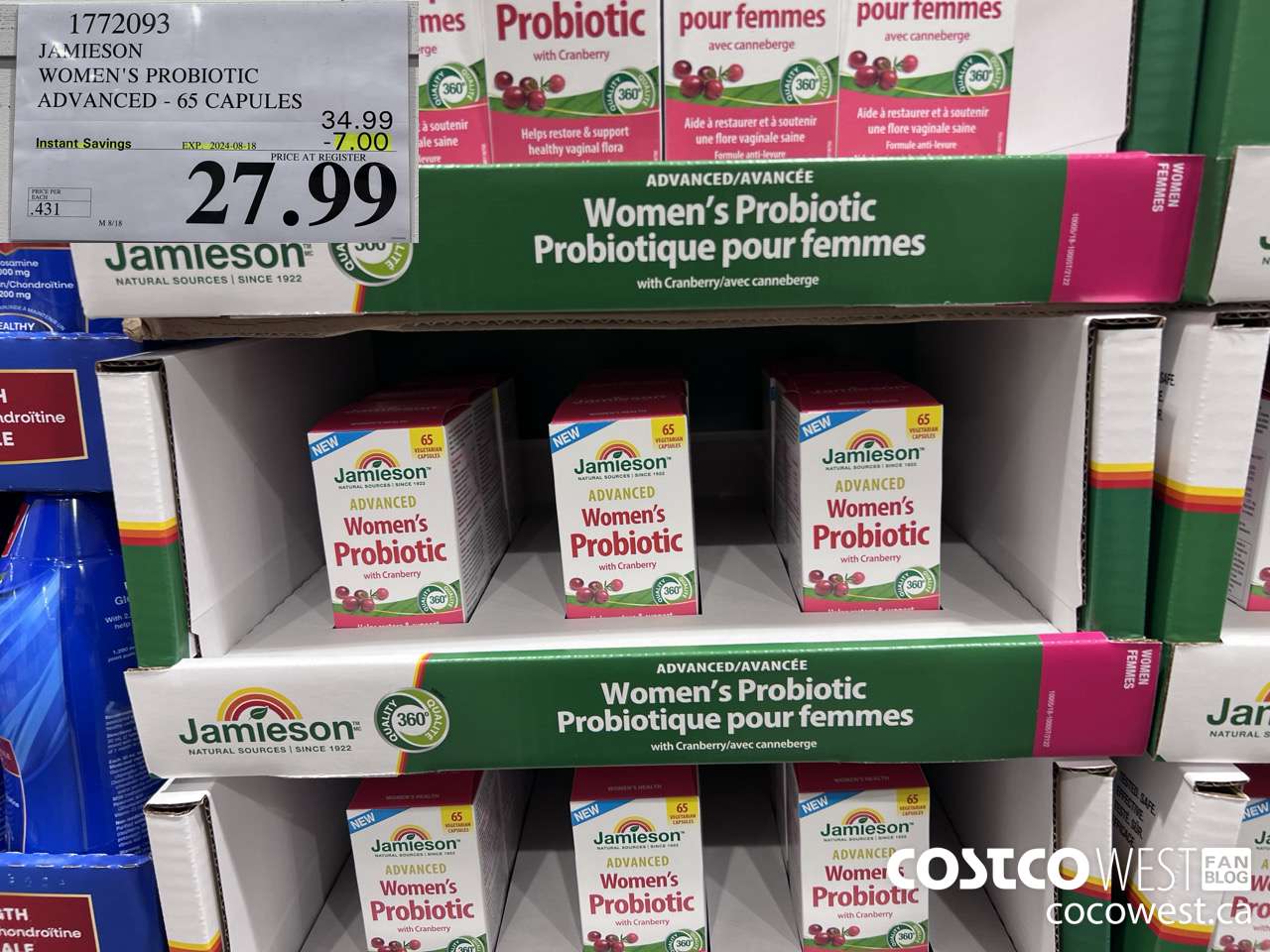 1772093 JAMIESON WOMEN'S PROBIOTIC ADVANCED - 65 CAPS ($7.00 INSTANT SAVINGS EXPIRES ON 2024-08-18) $27.99