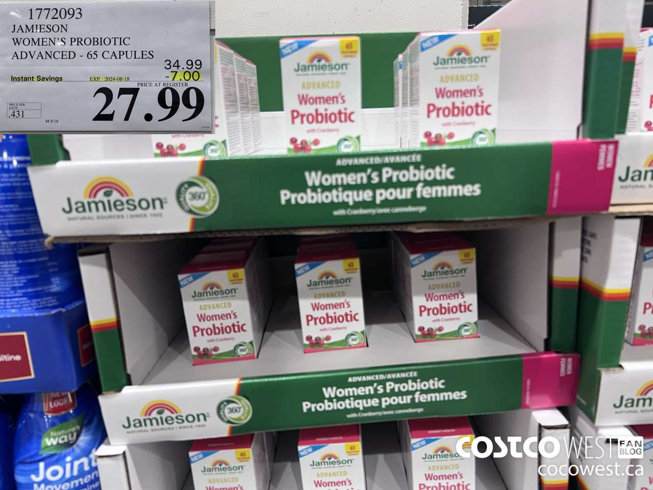 1772093 JAMIESON WOMEN'S PROBIOTIC ADVANCED - 65 CAPS ($7.00 INSTANT SAVINGS EXPIRES ON 2024-08-18) $27.99