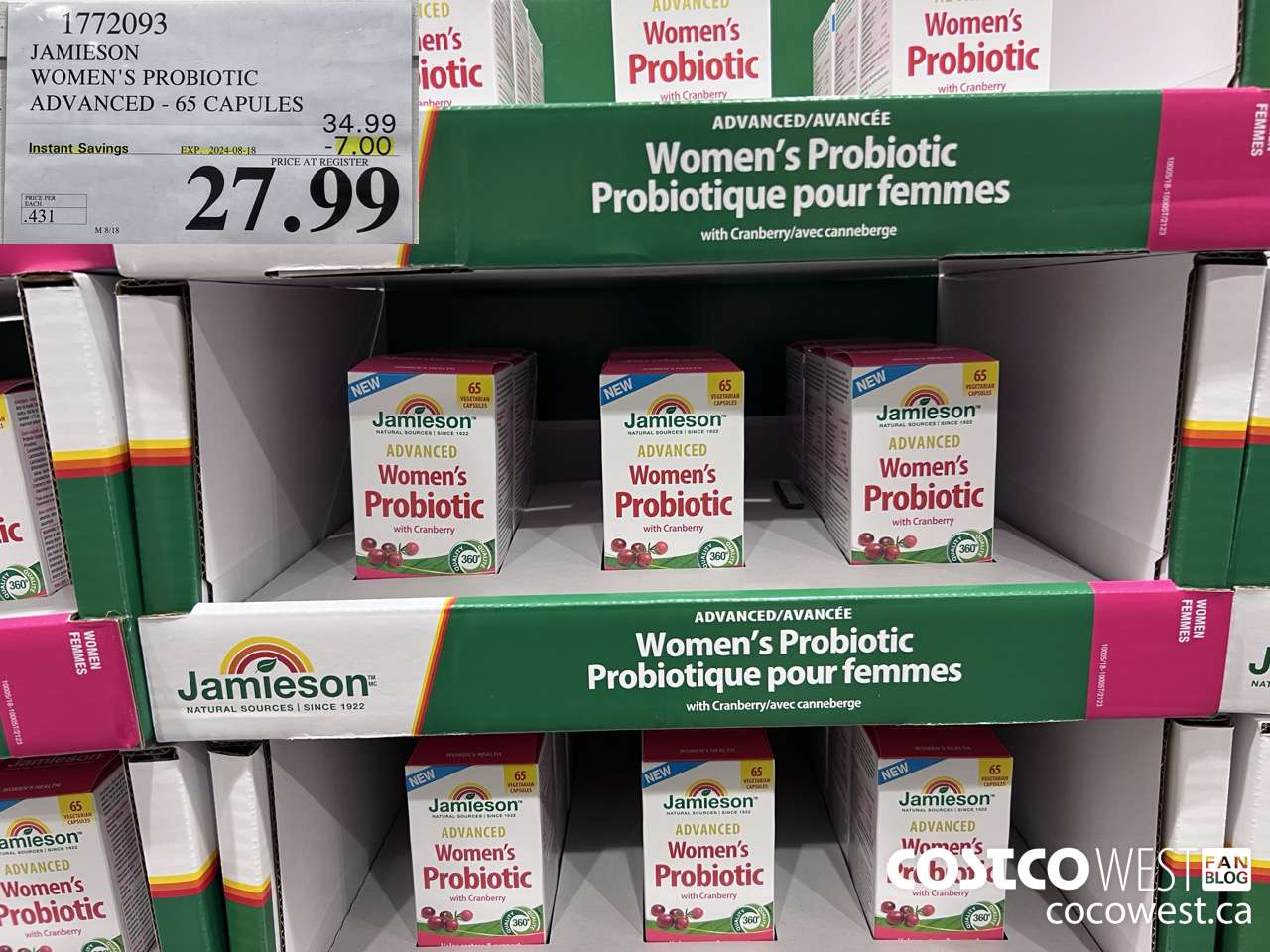 1772093 JAMIESON WOMEN'S PROBIOTIC ADVANCED - 65 CAPS ($7.00 INSTANT SAVINGS EXPIRES ON 2024-08-18) $27.99