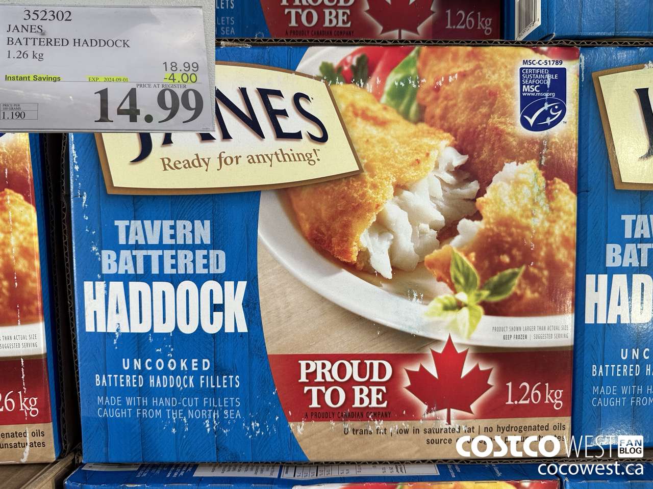 352302 JANES BATTERED HADDOCK 1.26 kg ($4.00 INSTANT SAVINGS EXPIRES ON 2024-09-01) $14.99