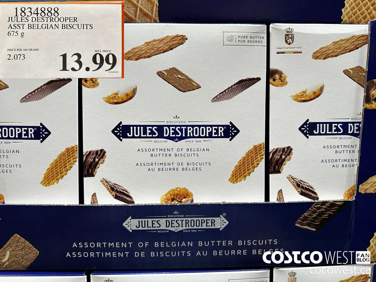1834888 JULES DESTROOPER ASST BELGIAN BISCUITS 675G $13.99