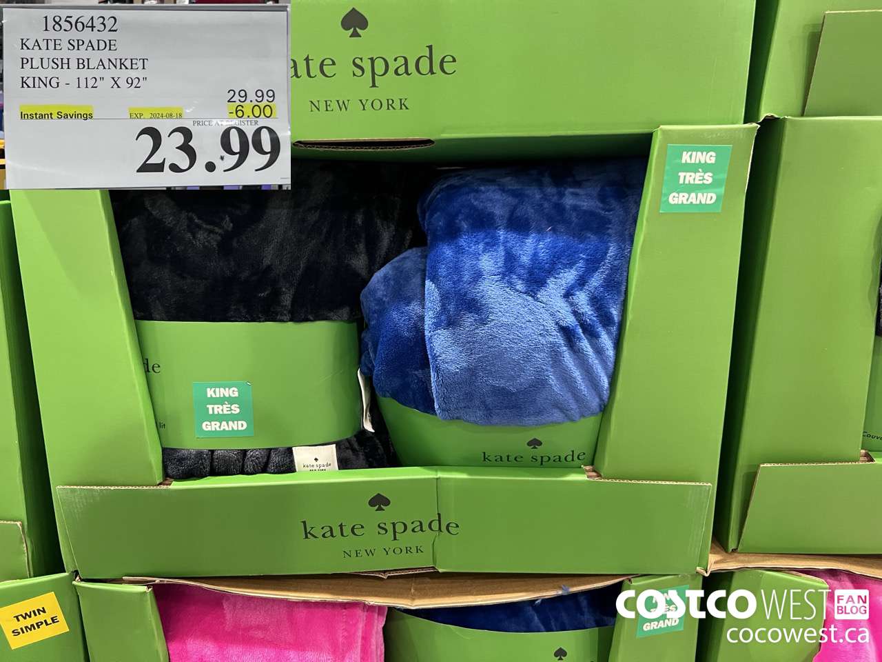 1856432 KATE SPADE PLUSH BLANKET KING 112