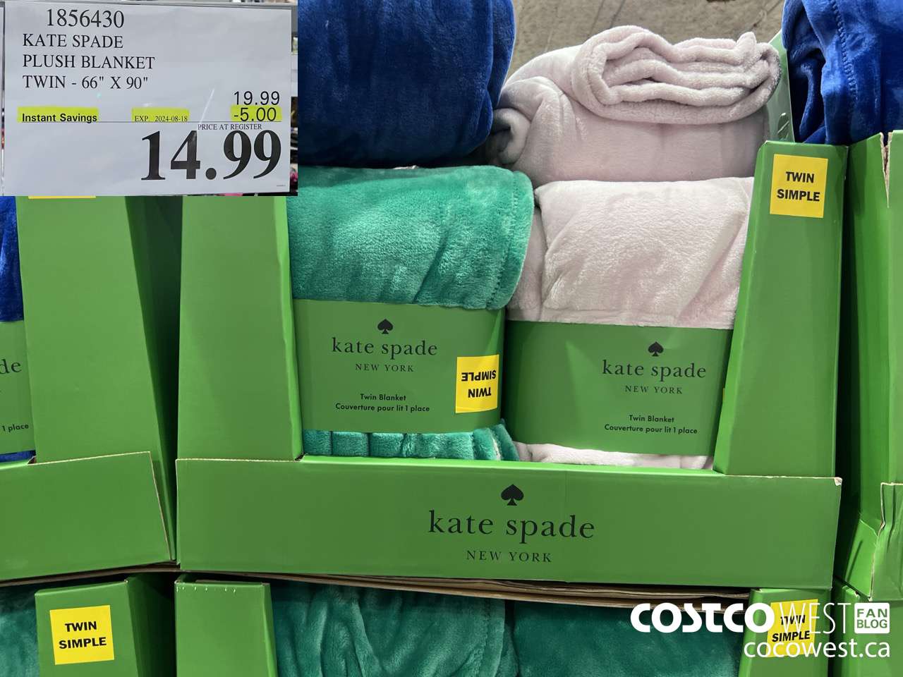 1856430 KATE SPADE PLUSH BLANKET TWIN 66