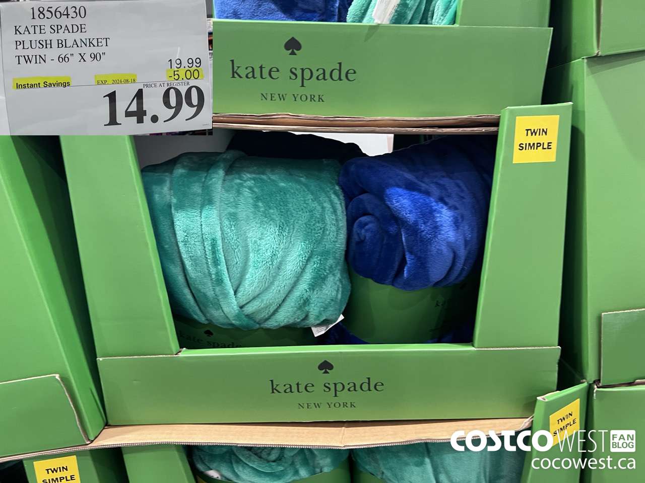 1856430 KATE SPADE PLUSH BLANKET TWIN 66