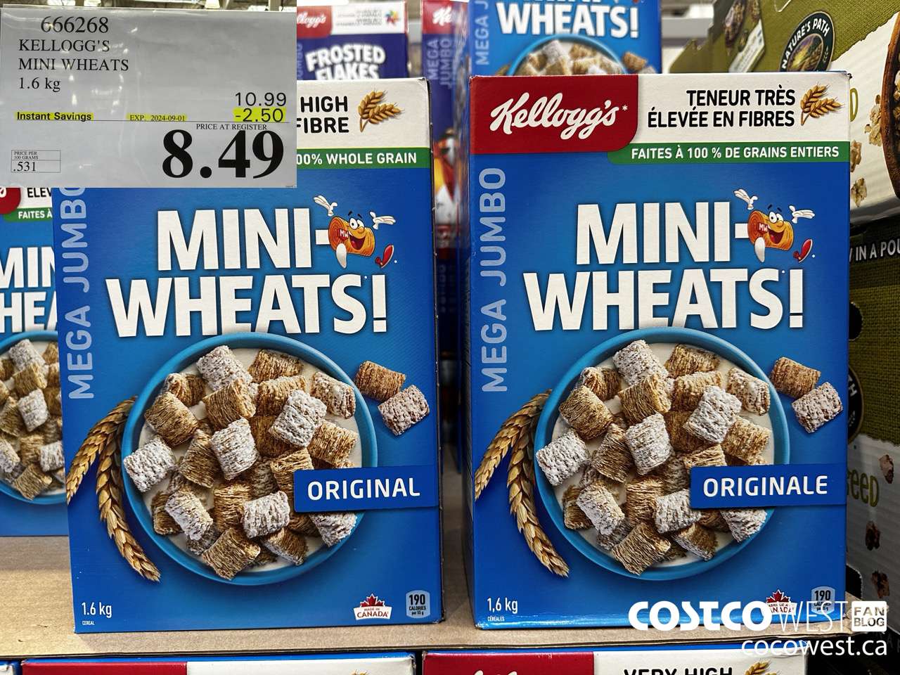 666268 KELLOGG'S MINI WHEATS 1.6 kg ($2.50 INSTANT SAVINGS EXPIRES ON 2024-09-01) $8.49
