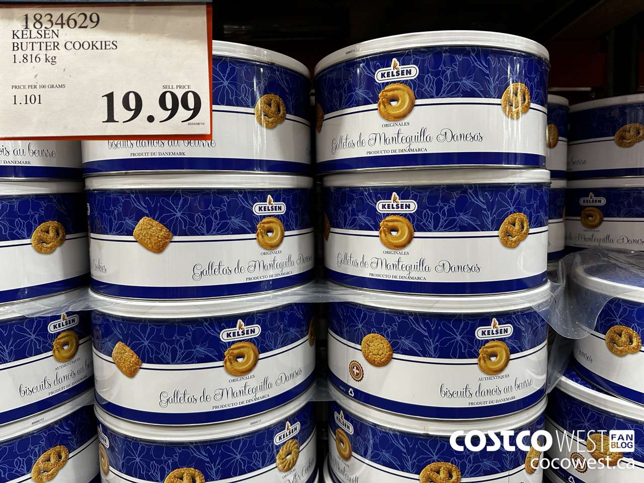 1834629 KELSEN BUTTER COOKIES 1.816KG $19.99