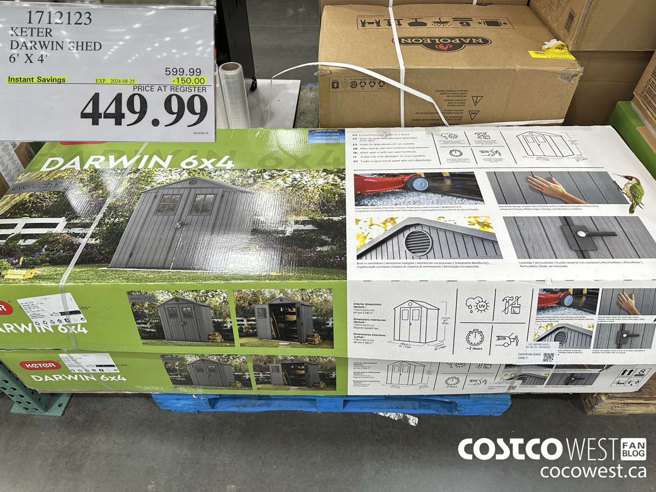 1712123 KETER DARWIN SHED 6' X 4' ($150.00 INSTANT SAVINGS EXPIRES ON 2024-08-25) $449.99