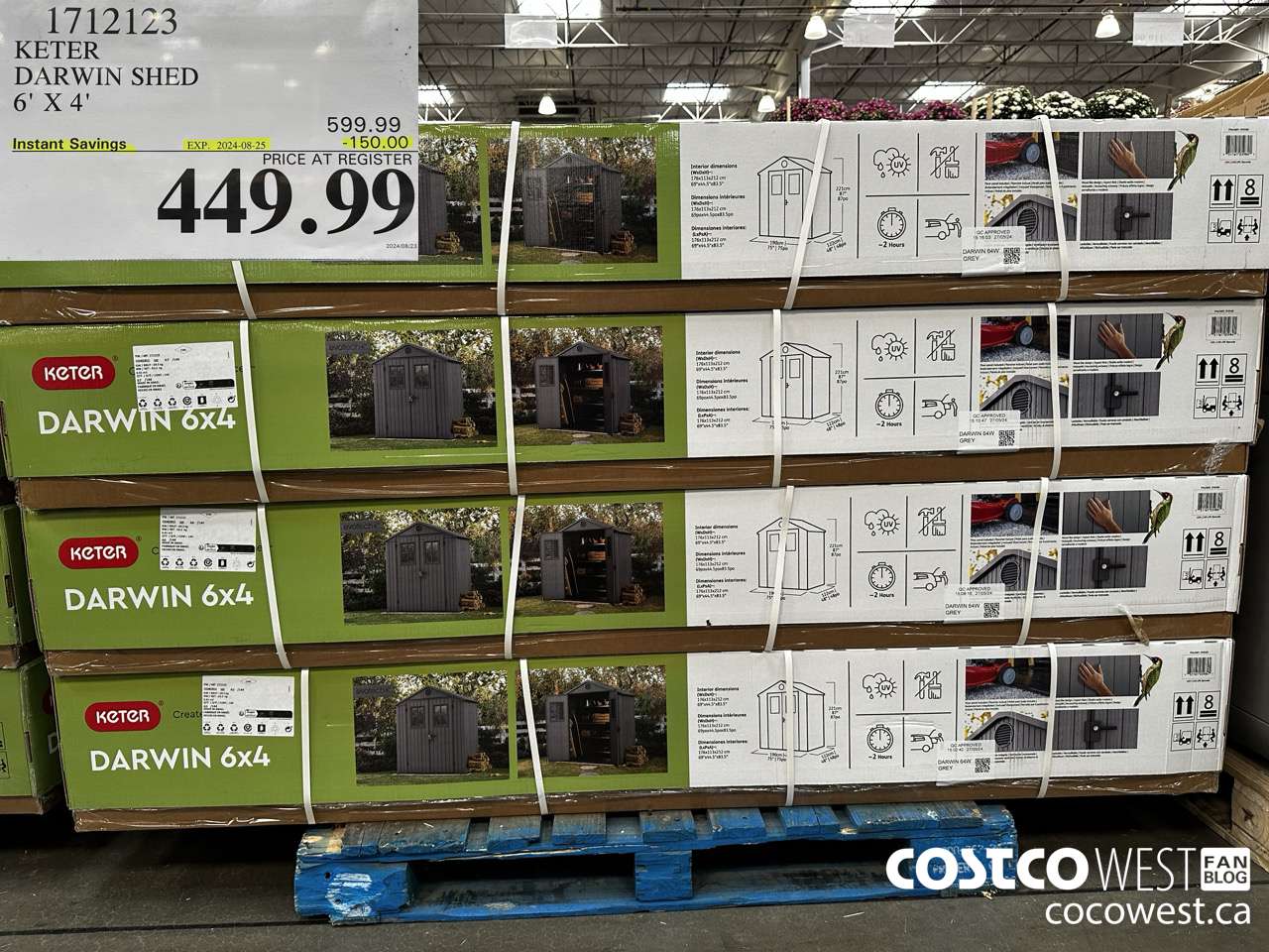 1712123 KETER DARWIN SHED 6' X 4' ($150.00 INSTANT SAVINGS EXPIRES ON 2024-08-25) $449.99