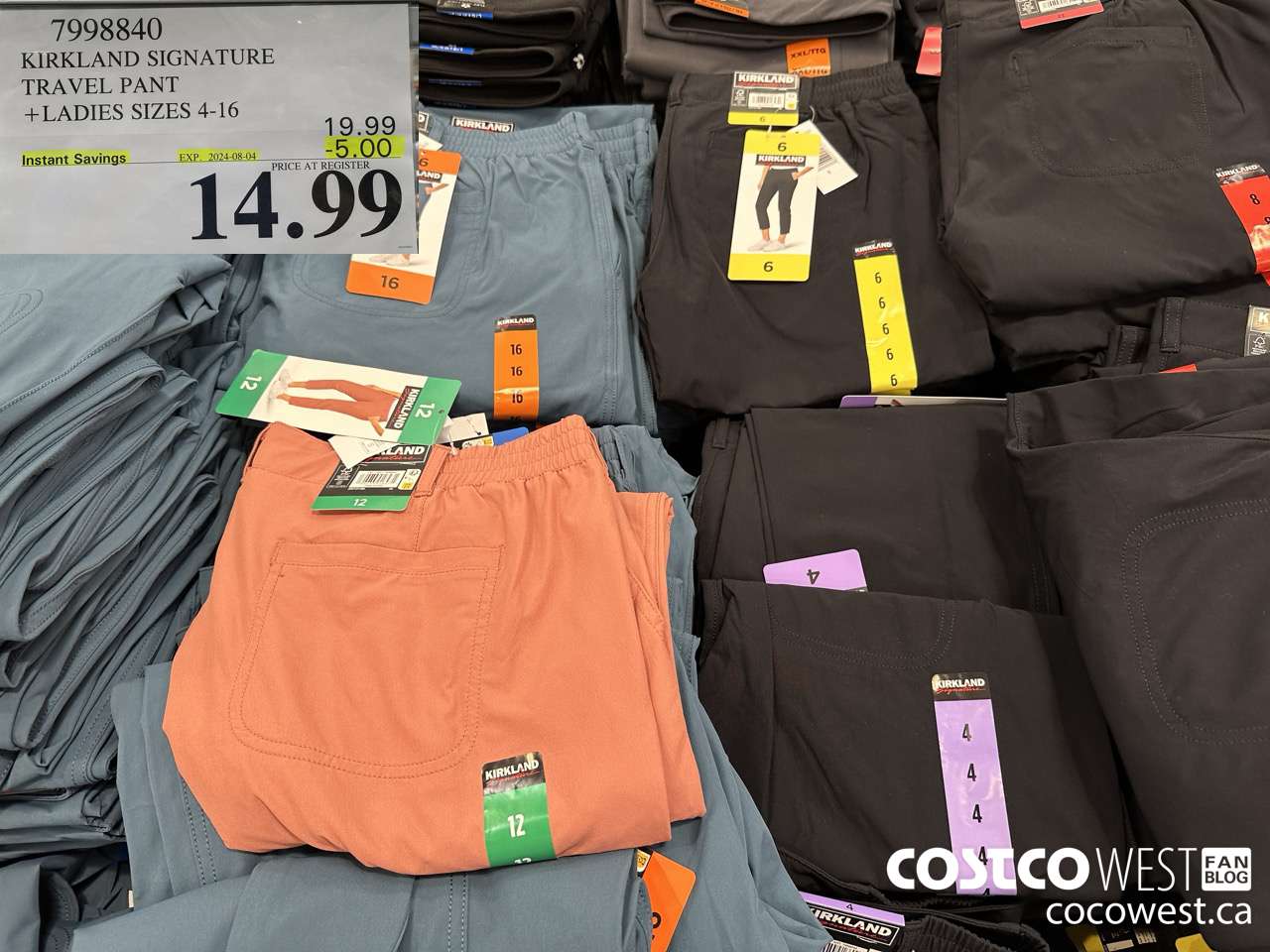 7998840 KIRKLAND SIGNATURE TRAVEL PAN LADIES SIZES 4-16 ($5.00 INSTANT SAVINGS EXPIRES ON 2024-08-04) $14.99