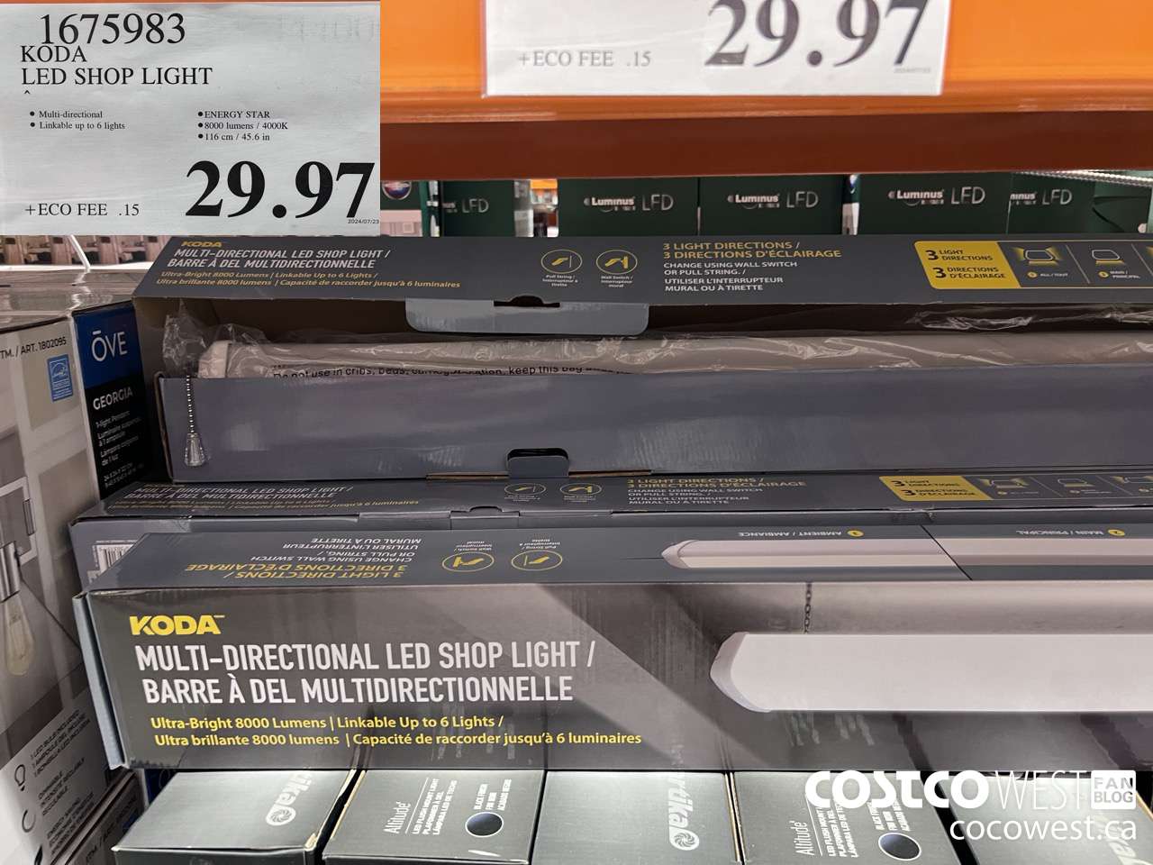 1675983 KODA LED SHOP LIGHT $29.97