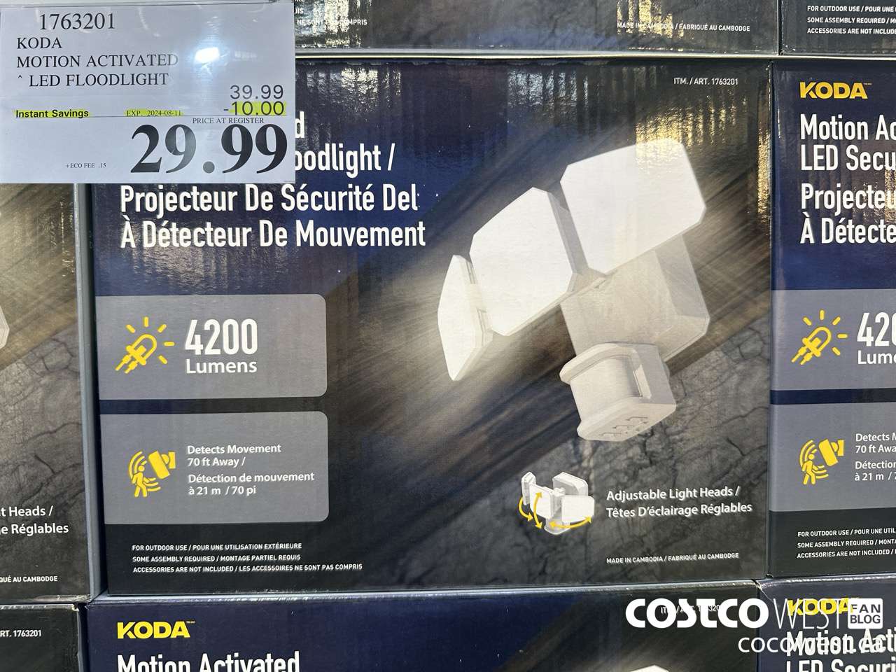 1763201 KODA MOTION ACTIVATED LED FLOODLIGHT ($10.00 INSTANT SAVINGS EXPIRES ON 2024-08-11) $29.99