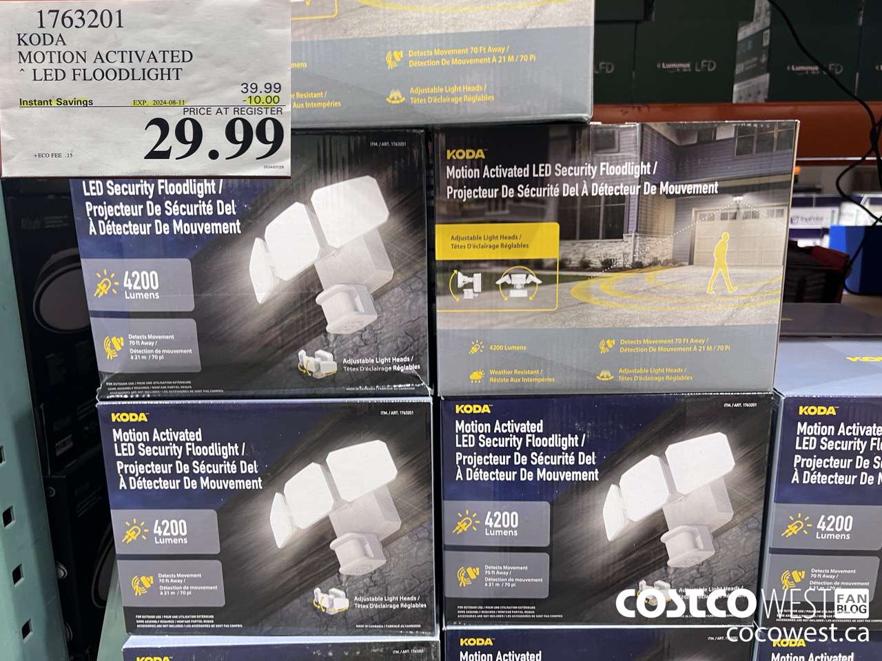 1763201 KODA MOTION ACTIVATED LED FLOODLIGHT ($10.00 INSTANT SAVINGS EXPIRES ON 2024-08-11) $29.99