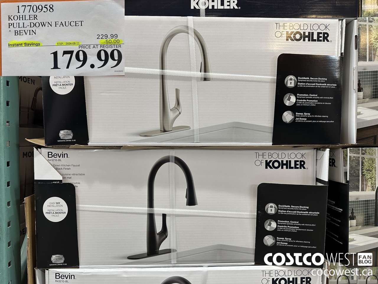 1770958 KOHLER PULL-DOWN FAUCET BEVIN ($50.00 INSTANT SAVINGS EXPIRES ON 2024-08-11) $179.99