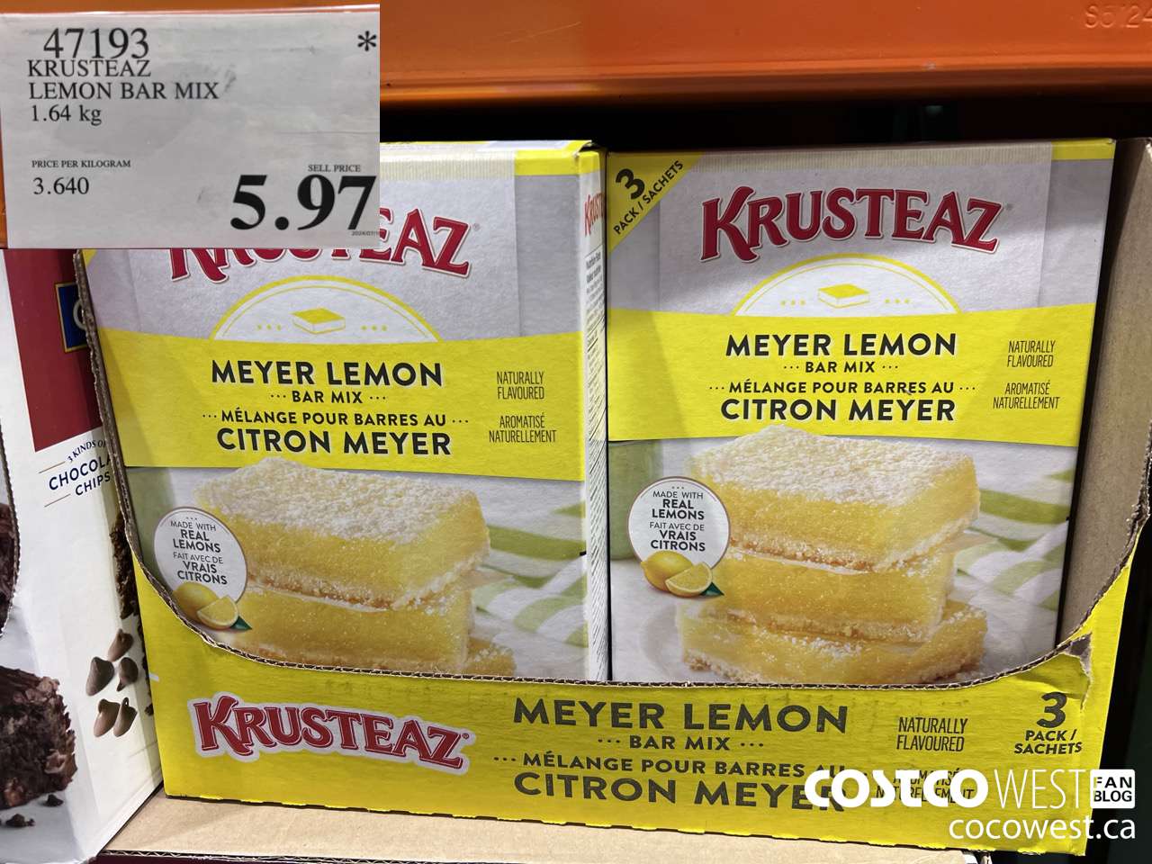 47193 KRUSTEAZ LEMON BAR MIX 1.65 kg $5.97
