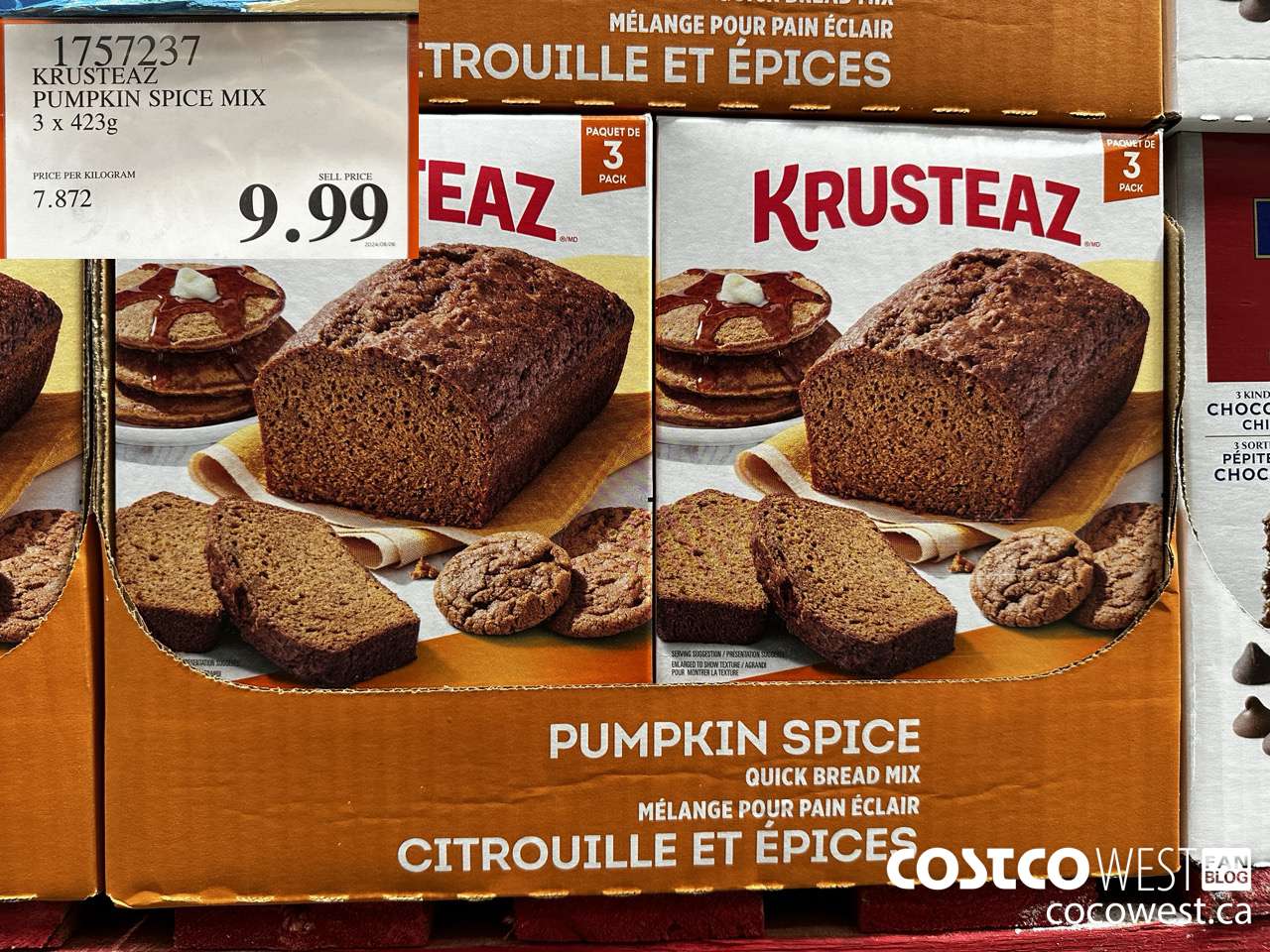 1757237 KRUSTEAZ PUMPKIN SPICE MIX 3 X 423G $9.99