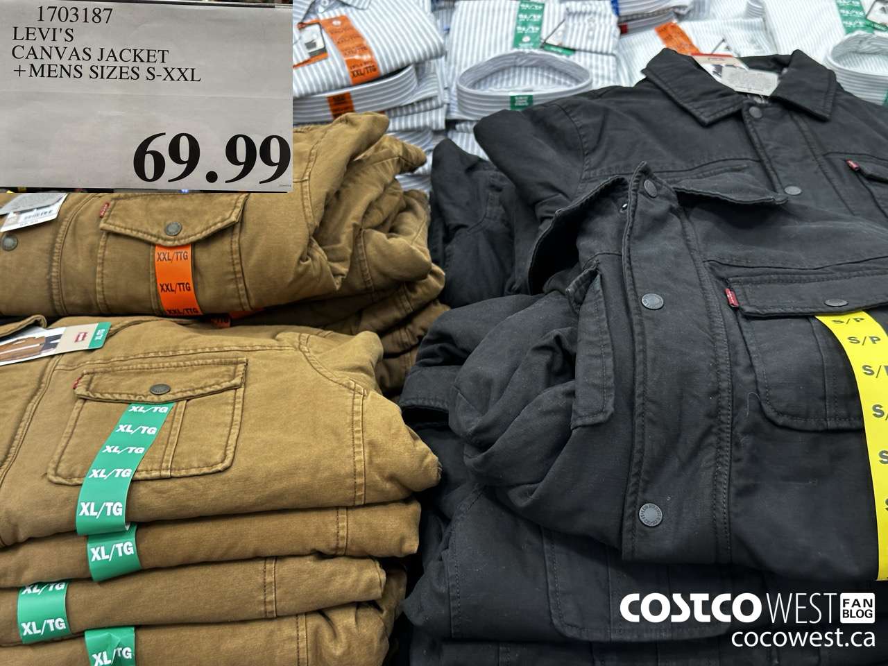 1703187 LEVI'S CANVAS JACKET MENS SIZES S-XXL $69.99