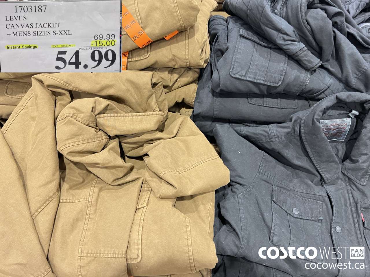 1703187 LEVI'S CANVAS JACKET MENS SIZES S-XXL ($15.00 INSTANT SAVINGS EXPIRES ON 2024-09-01) $54.99