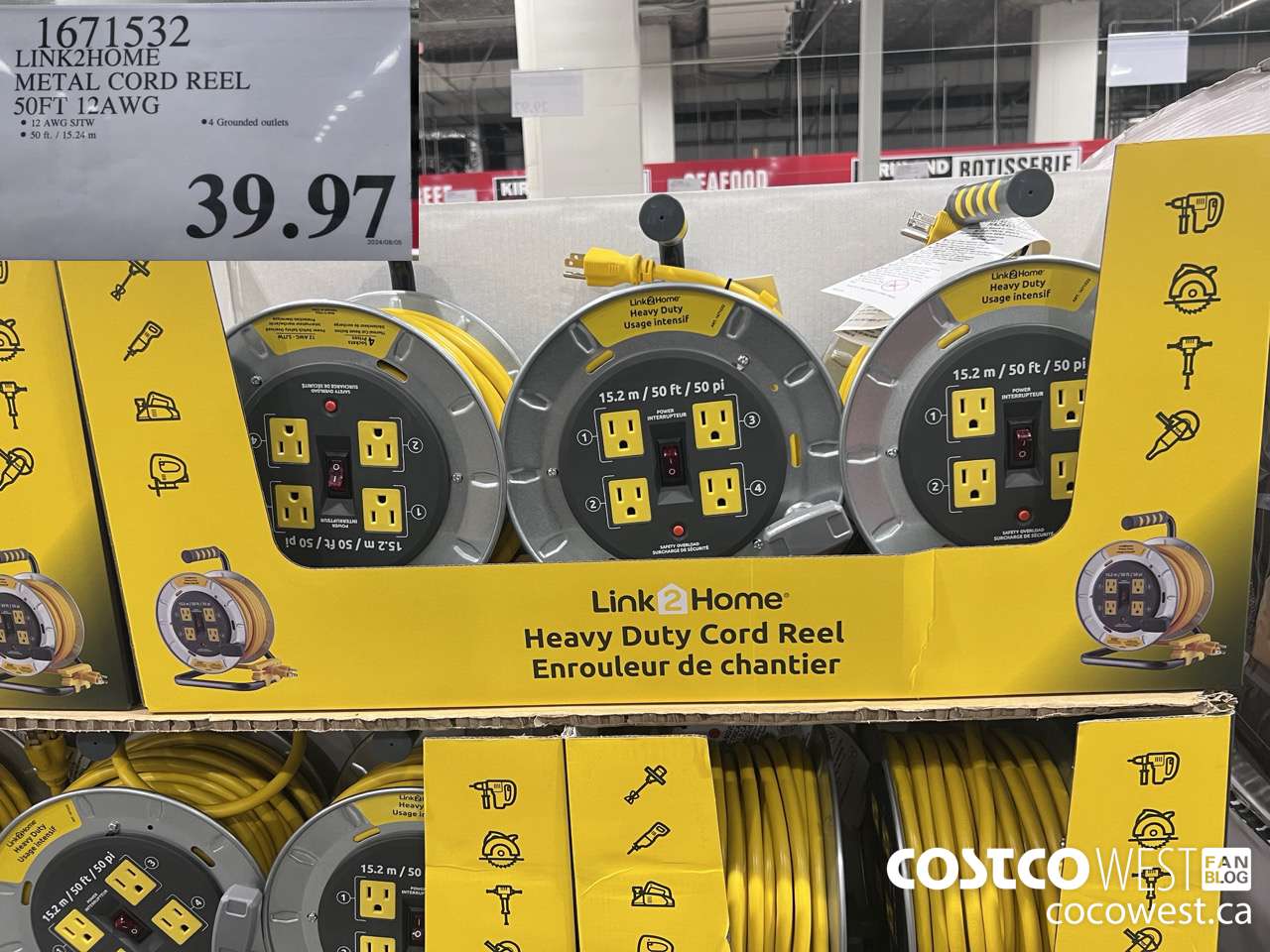 1671532 LINK2HOME METAL CORD REEL 50FT 12AWG $39.97