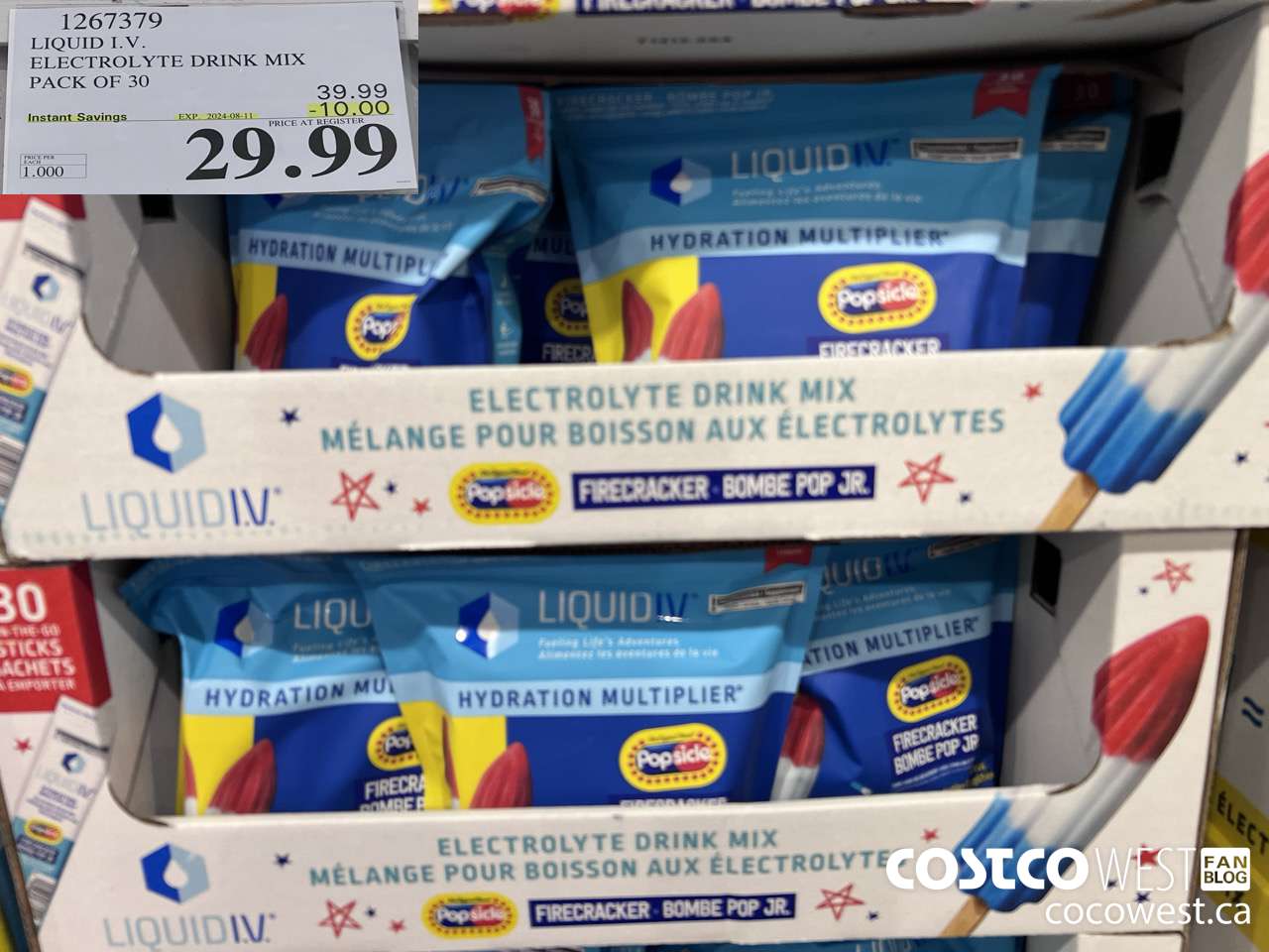 1267379 LIQUID ELECTROLYTE DRINK MIX PACK OF 30 ($10.00 INSTANT SAVINGS EXPIRES ON 2024-08-11) $29.99