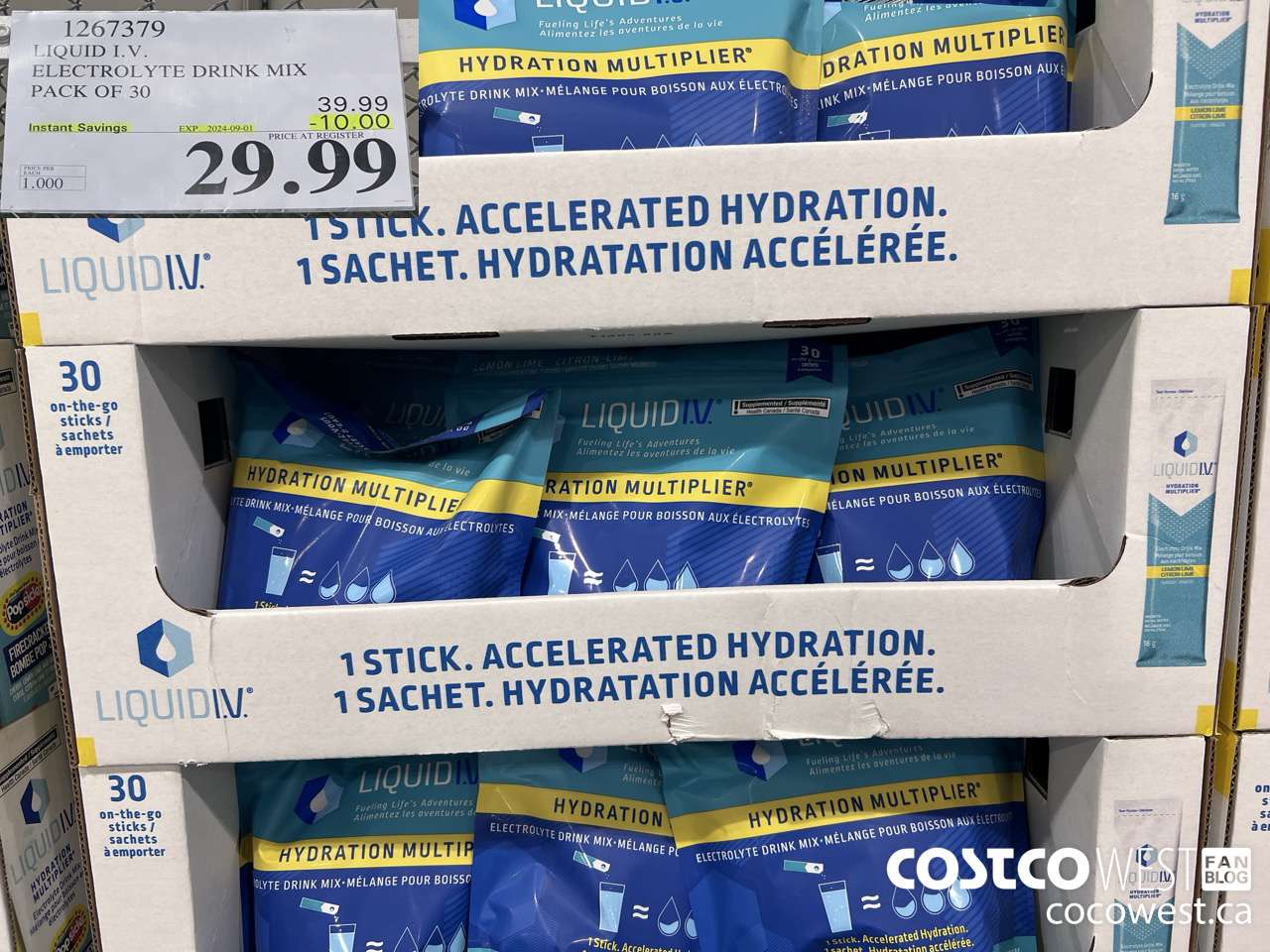 1267379 LIQUID ELECTROLYTE DRINK MIX PACK OF 30 ($10.00 INSTANT SAVINGS EXPIRES ON 2024-09-01) $29.99