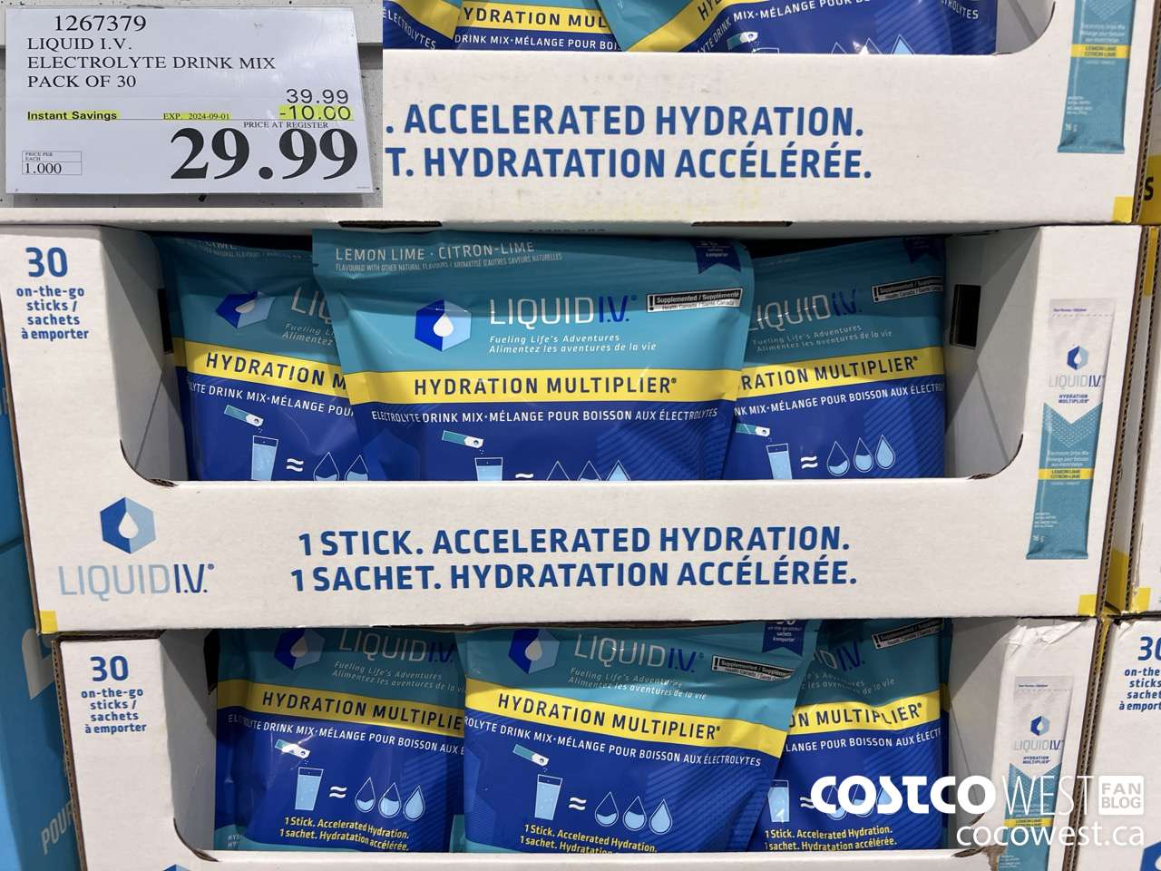 1267379 LIQUID ELECTROLYTE DRINK MIX PACK OF 30 ($10.00 INSTANT SAVINGS EXPIRES ON 2024-09-01) $29.99