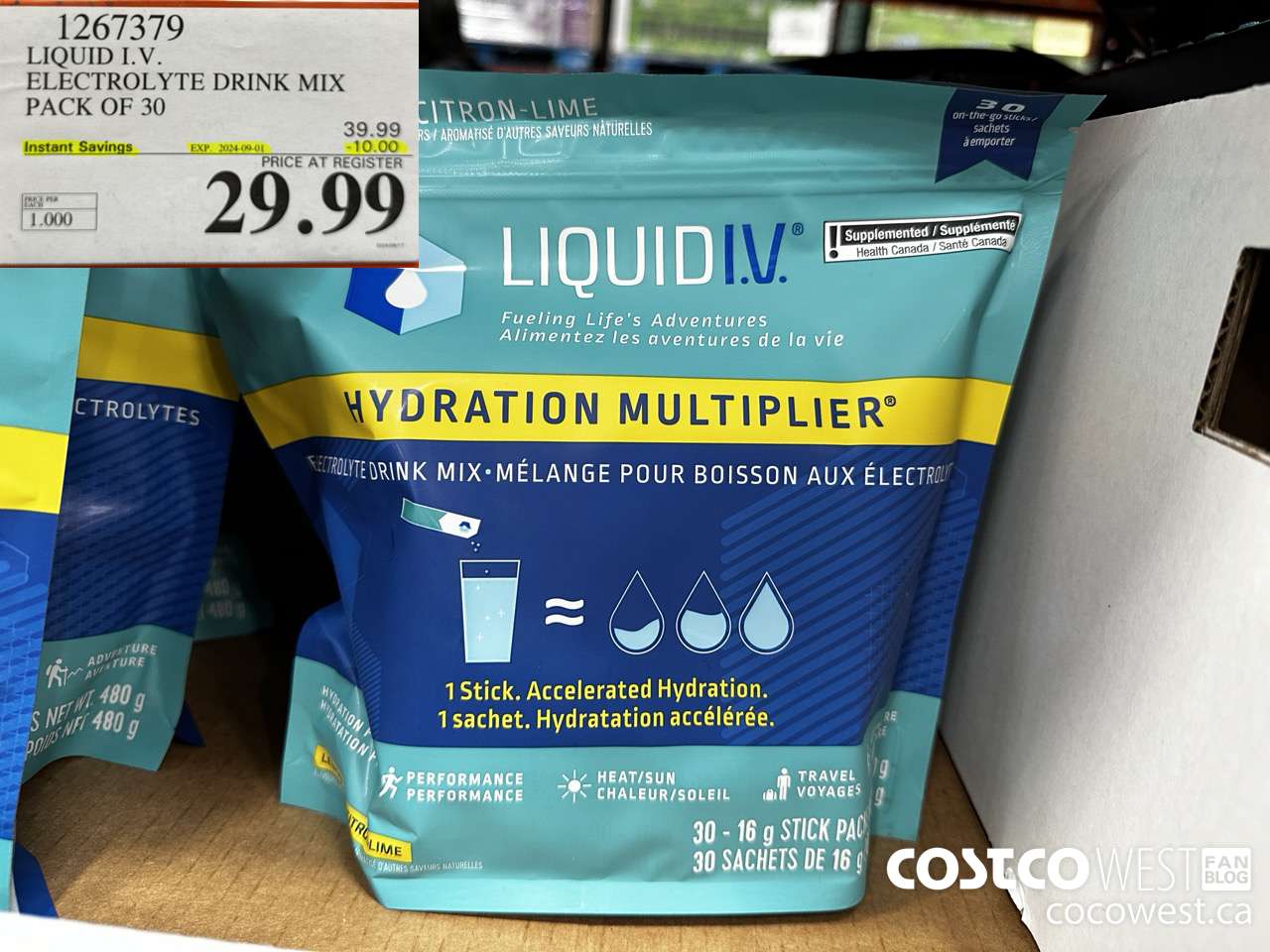 1267379 LIQUID ELECTROLYTE DRINK MIX PACK OF 30 ($10.00 INSTANT SAVINGS EXPIRES ON 2024-09-01) $29.99