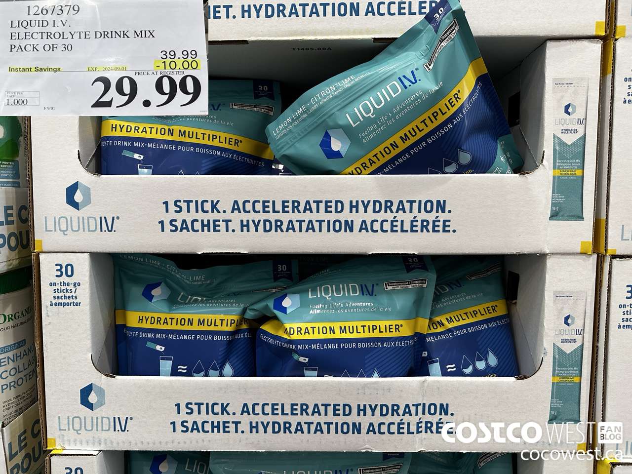 1267379 LIQUID ELECTROLYTE DRINK MIX PACK OF 30 ($10.00 INSTANT SAVINGS EXPIRES ON 2024-09-01) $29.99