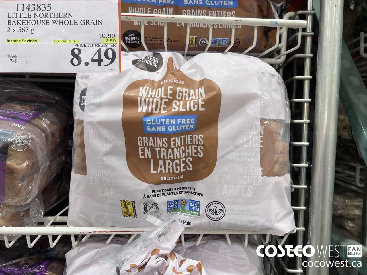 1143835 LITTLE NORTHERN BAKEHOUSE WHOLE GRAIN 2 X 567G  ($2.50 INSTANT SAVINGS EXPIRES ON 2024-08-18) $8.49