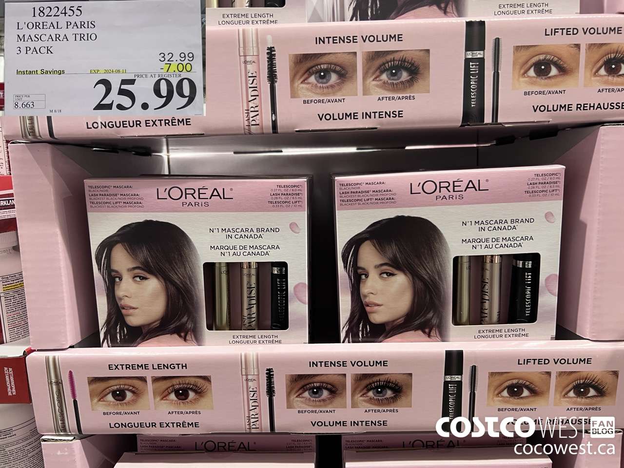 1822455 L'OREAL PARIS MASCARA TRIO 3 PACK ($7.00 INSTANT SAVINGS EXPIRES ON 2024-08-11) $25.99