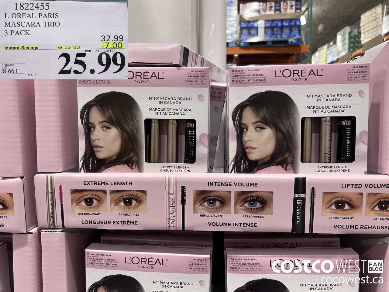 1822455 L'OREAL PARIS MASCARA TRIO 3 PACK ($7.00 INSTANT SAVINGS EXPIRES ON 2024-08-25) $25.99