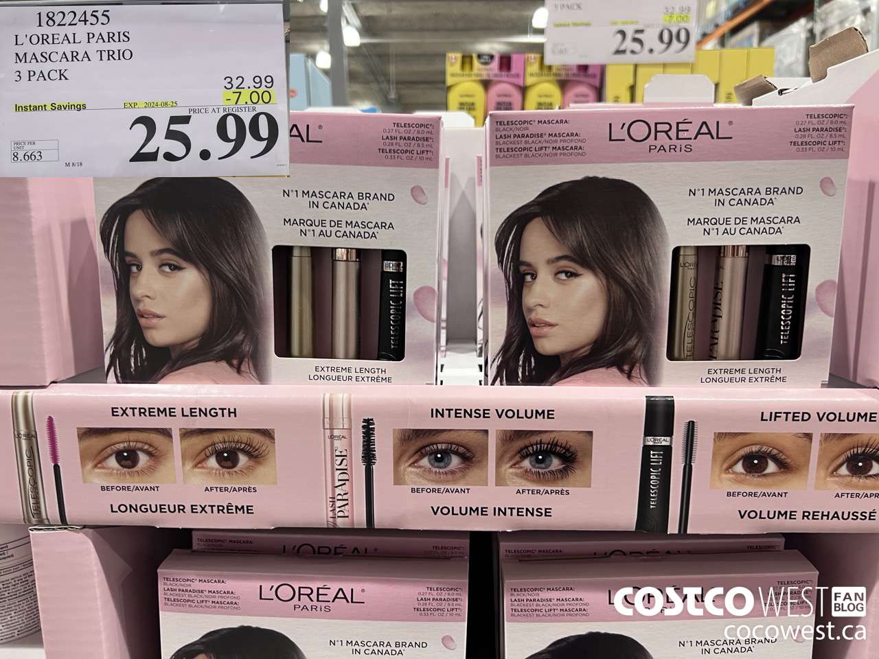 1822455 L'OREAL PARIS MASCARA TRIO 3 PACK ($7.00 INSTANT SAVINGS EXPIRES ON 2024-08-25) $25.99