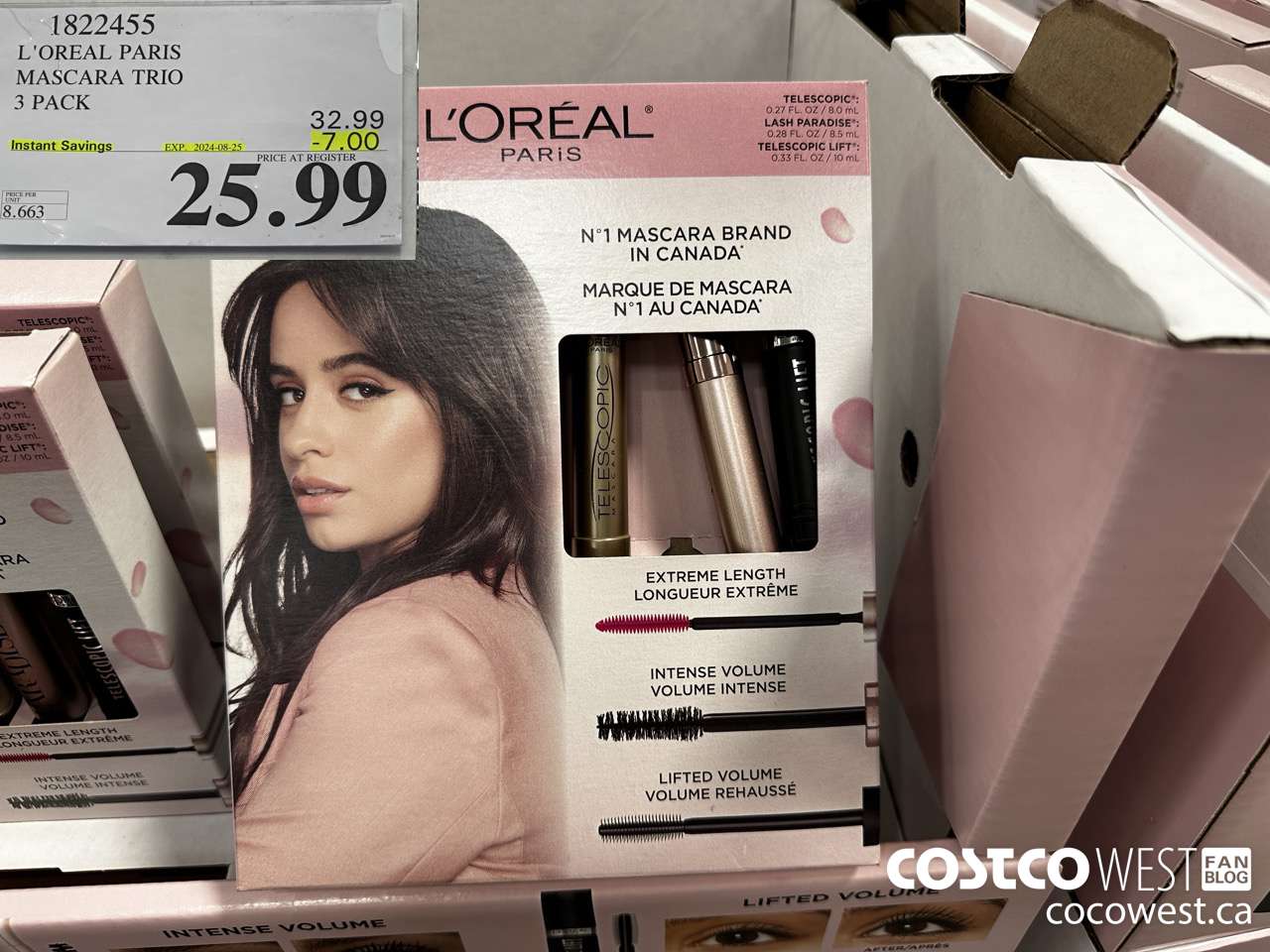 1822455 L'OREAL PARIS MASCARA TRIO 3 PACK ($7.00 INSTANT SAVINGS EXPIRES ON 2024-08-25) $25.99