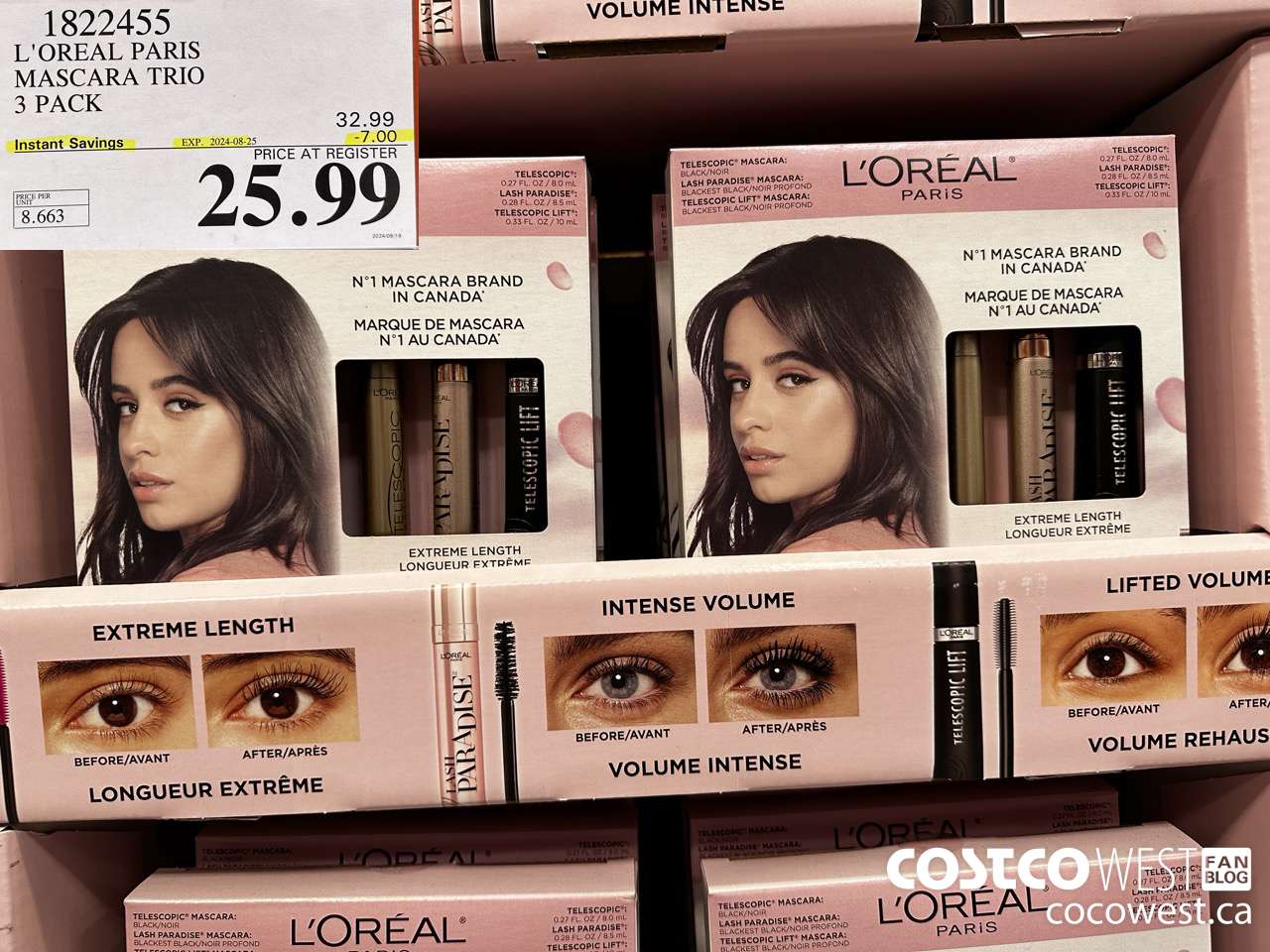 1822455 L'OREAL PARIS MASCARA TRIO 3 PACK ($7.00 INSTANT SAVINGS EXPIRES ON 2024-08-25) $25.99