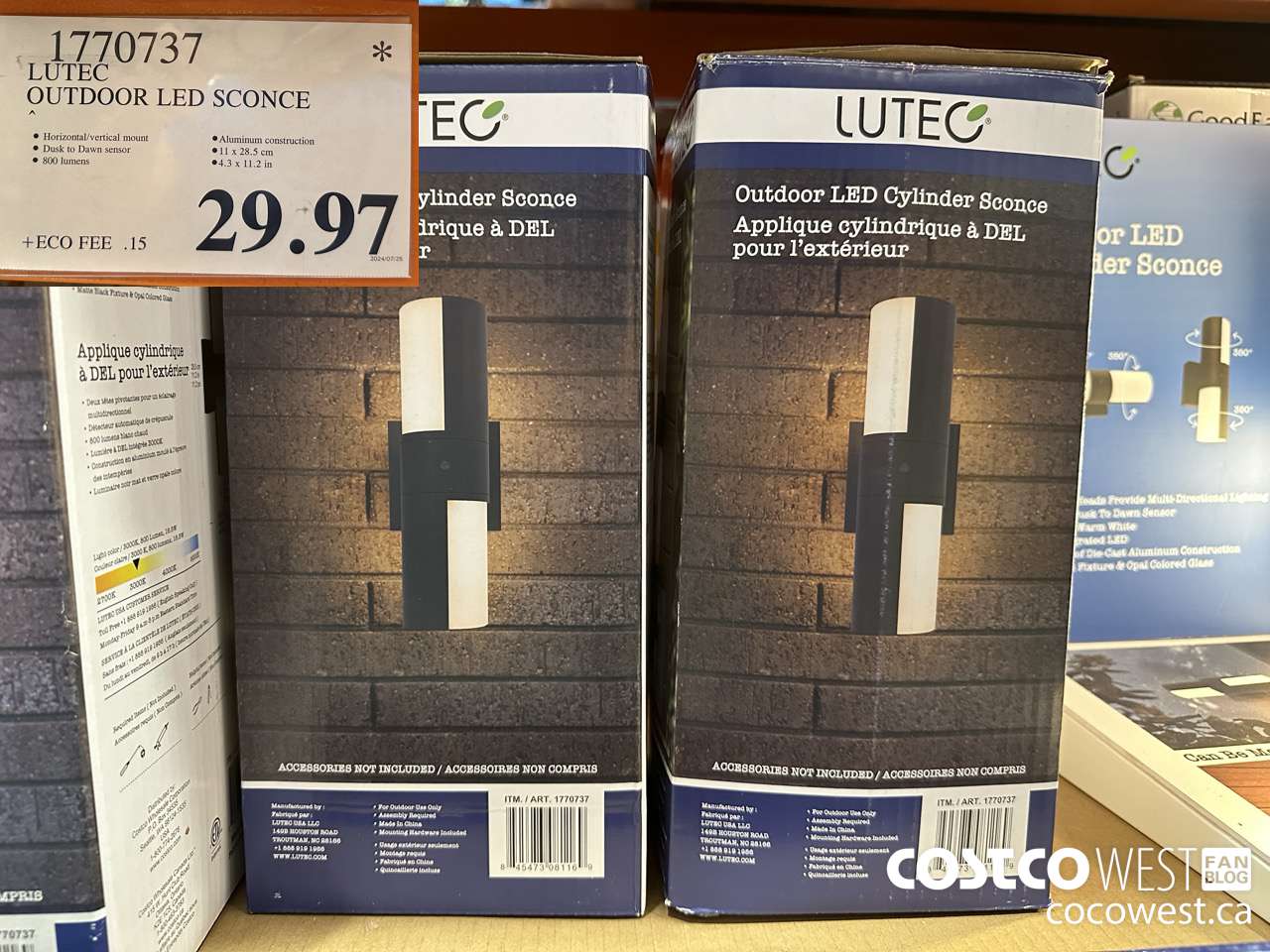 1770737 LUTEC OUTDOOR LED SCONCE $29.97