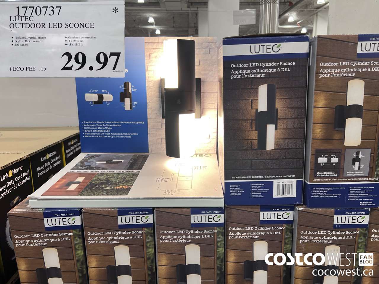 1770737 LUTEC OUTDOOR LED SCONCE $29.97