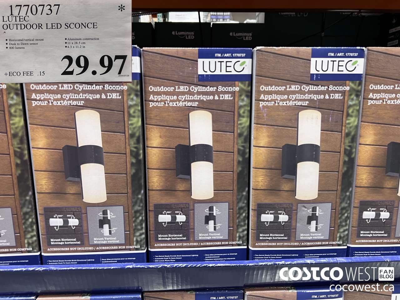 1770737 LUTEC OUTDOOR LED SCONCE $29.97