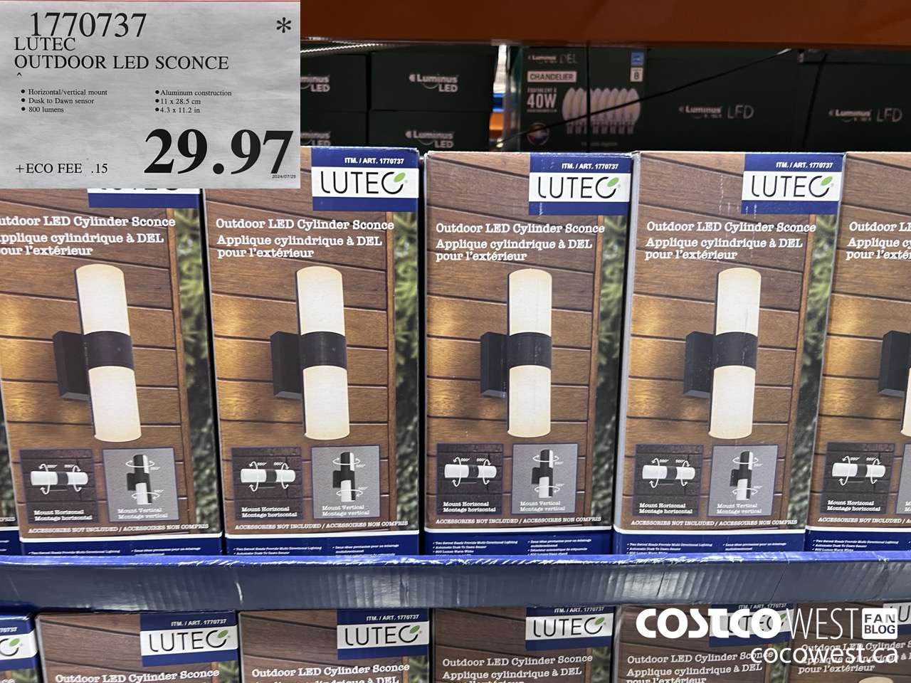 1770737 LUTEC OUTDOOR LED SCONCE $29.97