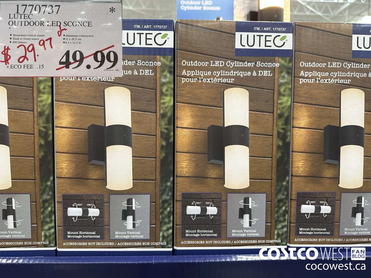 1770737 LUTEC OUTDOOR LED SCONCE $29.97