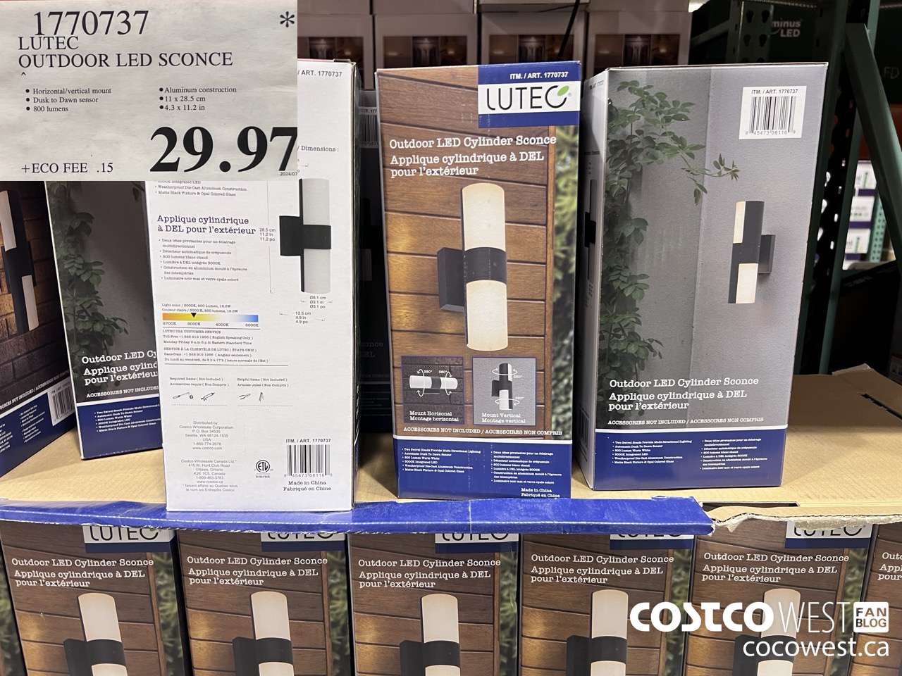 1770737 LUTEC OUTDOOR LED SCONCE $29.97