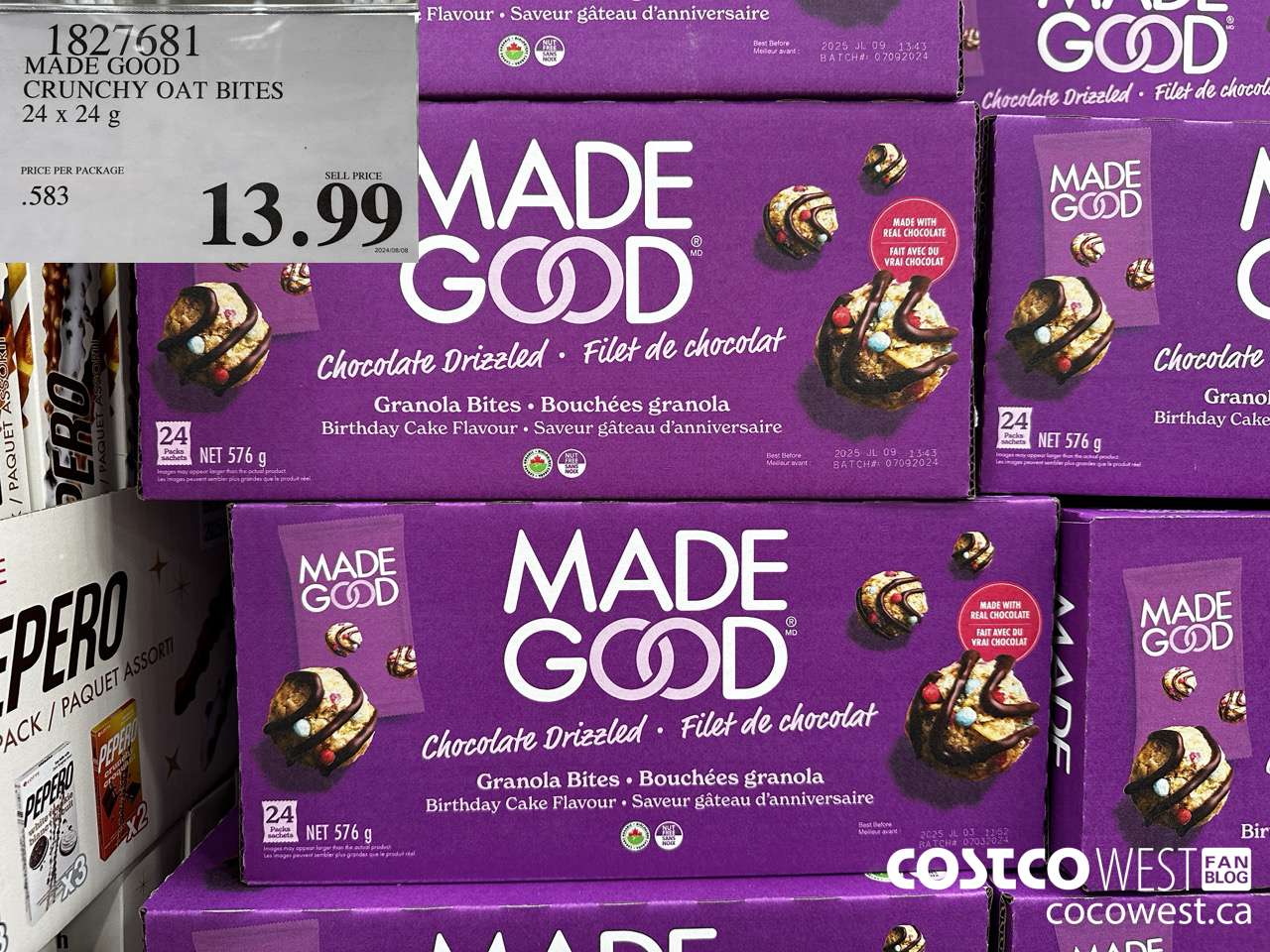 1827681 MADE GOOD CRUNCHY OAT BITES 24 X 24G $13.99