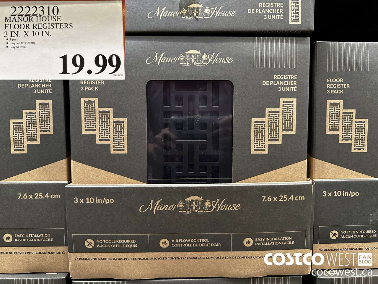 2222310 MANOR HOUSE FLOOR REGISTERS 3 IN X 10 IN $19.99