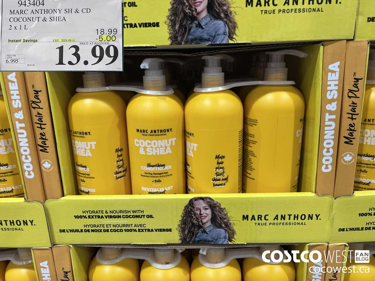 943404 MARC ANTHONY SH & CD COCONUT & SHEA 2 X 1L ($5.00 INSTANT SAVINGS EXPIRES ON 2024-08-11) $13.99