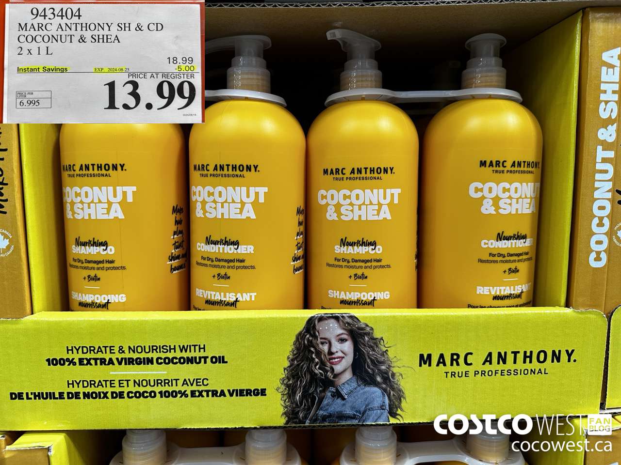 943404 MARC ANTHONY SH & CD COCONUT & SHEA 2 X 1L ($5.00 INSTANT SAVINGS EXPIRES ON 2024-08-25) $13.99