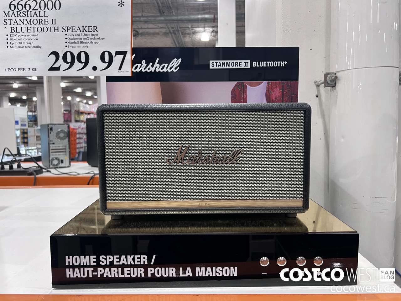 6662000 MARSHALL STANMORE II BLUETOOTH SPEAKER $299.97