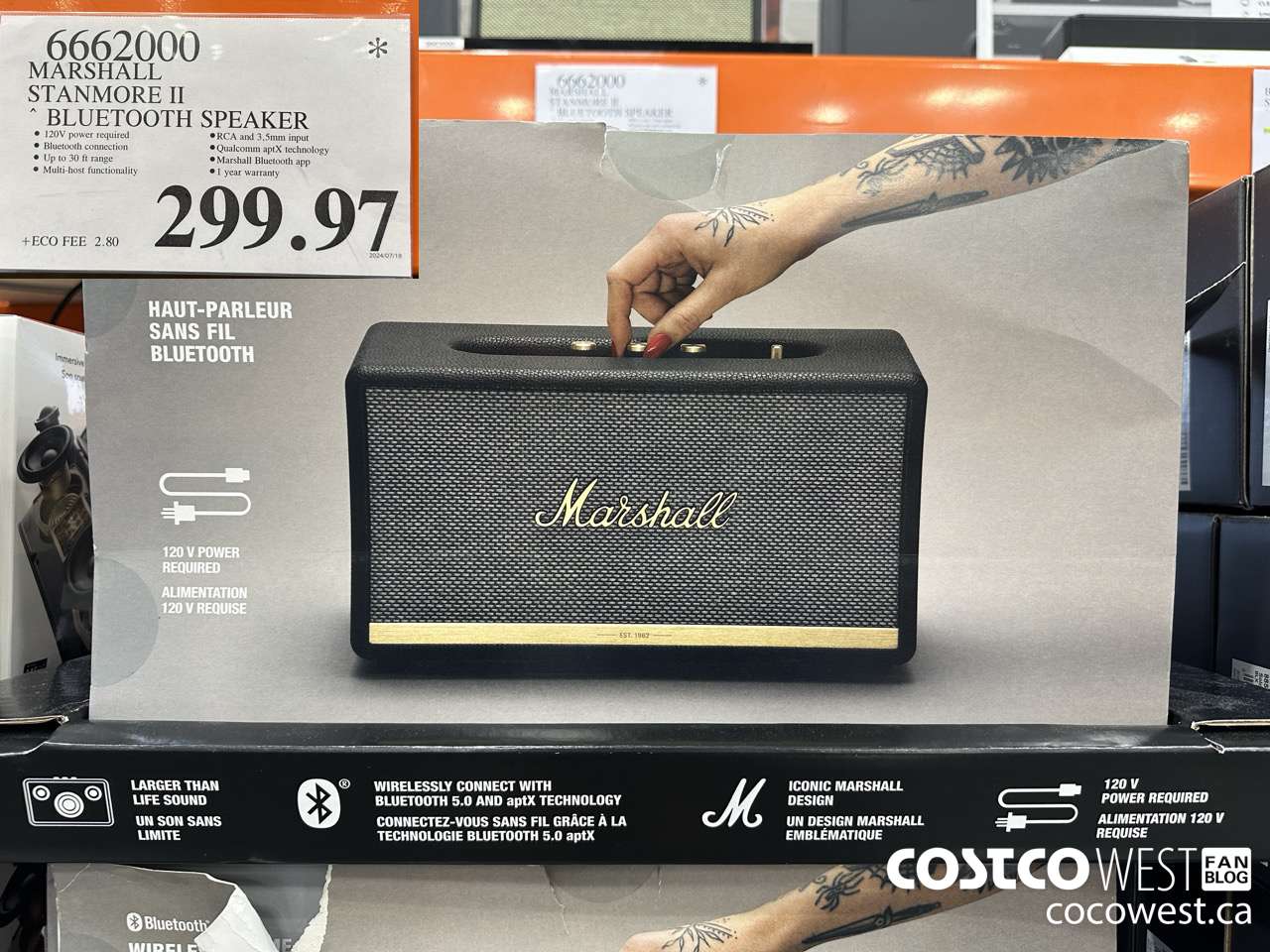 6662000 MARSHALL STANMORE II BLUETOOTH SPEAKER $299.97