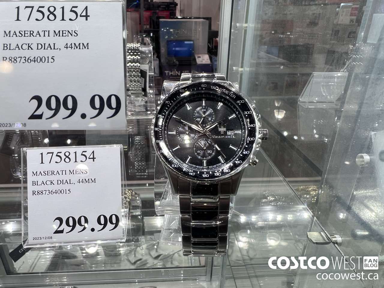 1758154 MASERATI MENS BLACK DIAL, 44MM R8873640015 $299.99